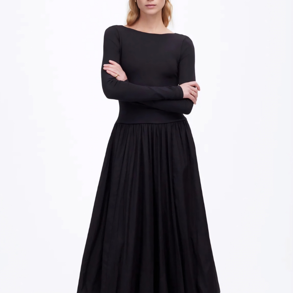 Madewell black bubble hem dress